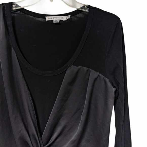 See by Chloé Scoop Neck Mini Dress Twist Front 6 - Picture 3 of 7